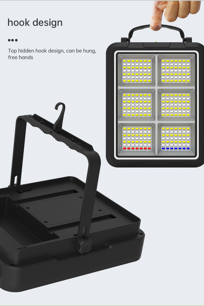 New high-brightness rechargeable LED lighting dual-light yellow and white solar floodlight emergency outdoor campsite hand-held lamp pic 24