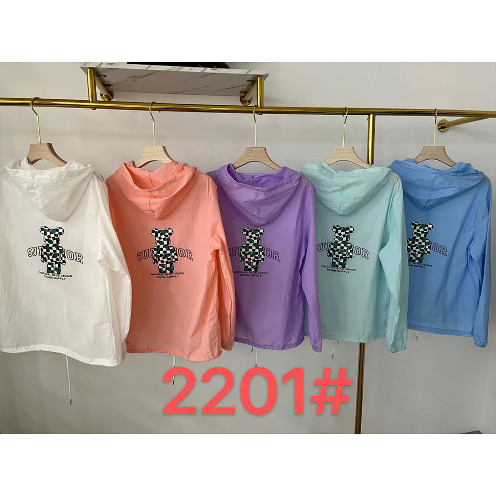 Cartoon bear sun-protective clothing for women, 2022 summer new style cute cat sun-protective clothing, Korean style stylish light jacket pic 1