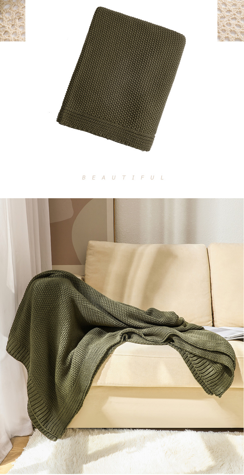 华夫格沙发盖毯针织毯办公室空调午休毯披肩毯休闲毯床盖毯小毛毯详情21