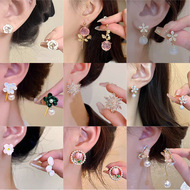 S925银针甜美珍珠花朵耳环女ins风小众百搭高级感耳钉耳饰品批发详情2