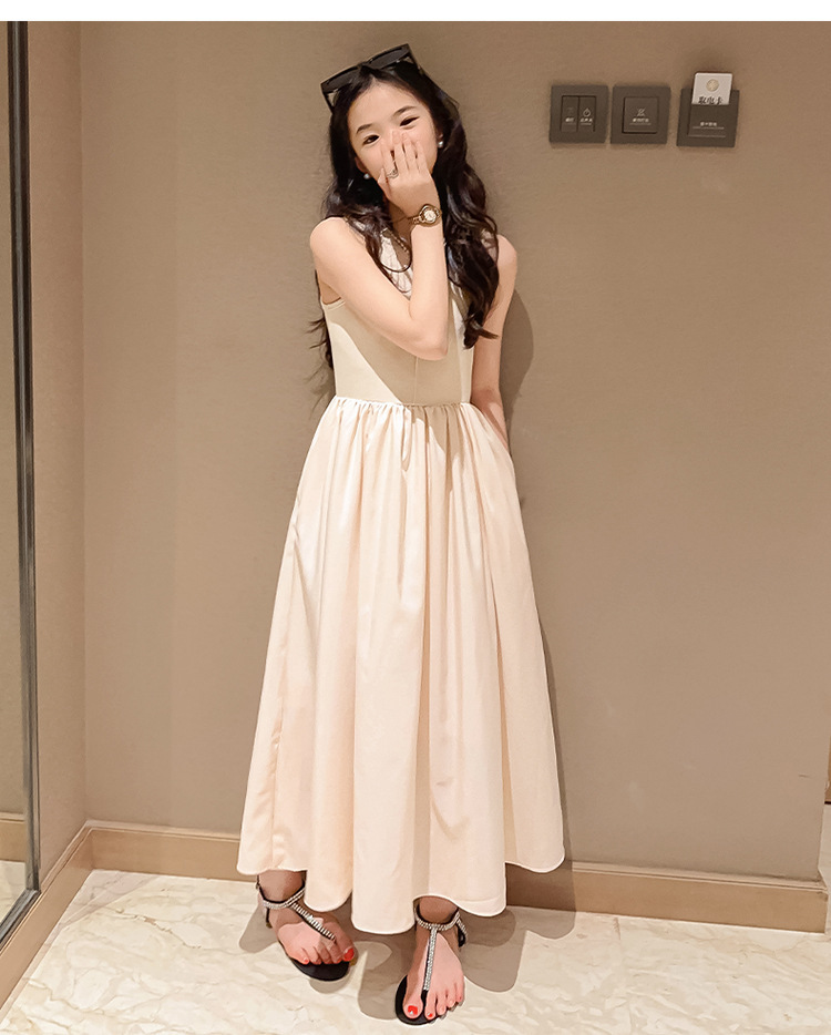 女童连衣裙夏装2023新款夏季儿童洋气公主裙网红中大童无袖长裙子详情26