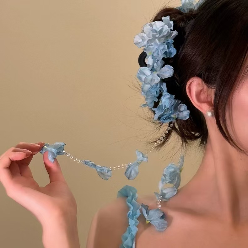 Super fairy-like simulation flower butterfly flower tassel grab clip, sweet and feminine style, unique and exquisite hair clip, ins versatile hair accessory trend pic 11