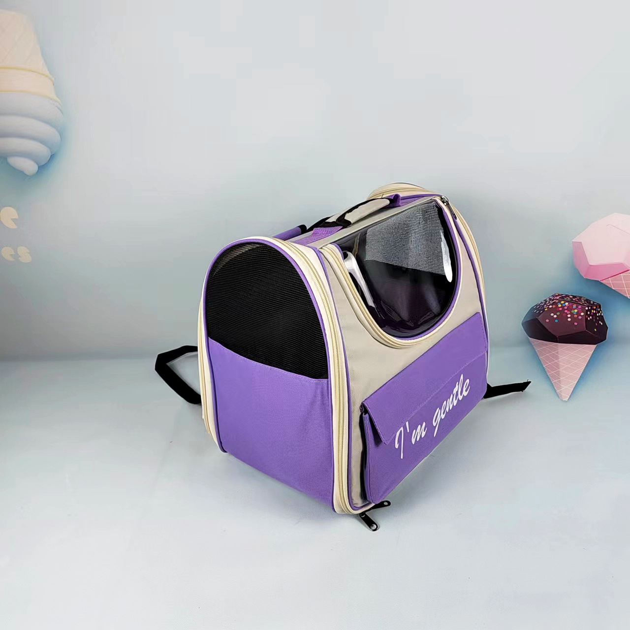 外贸内销爆款一件代发宠物用品宠物猫包工厂现货透气外出便携车载帆布猫包详情5