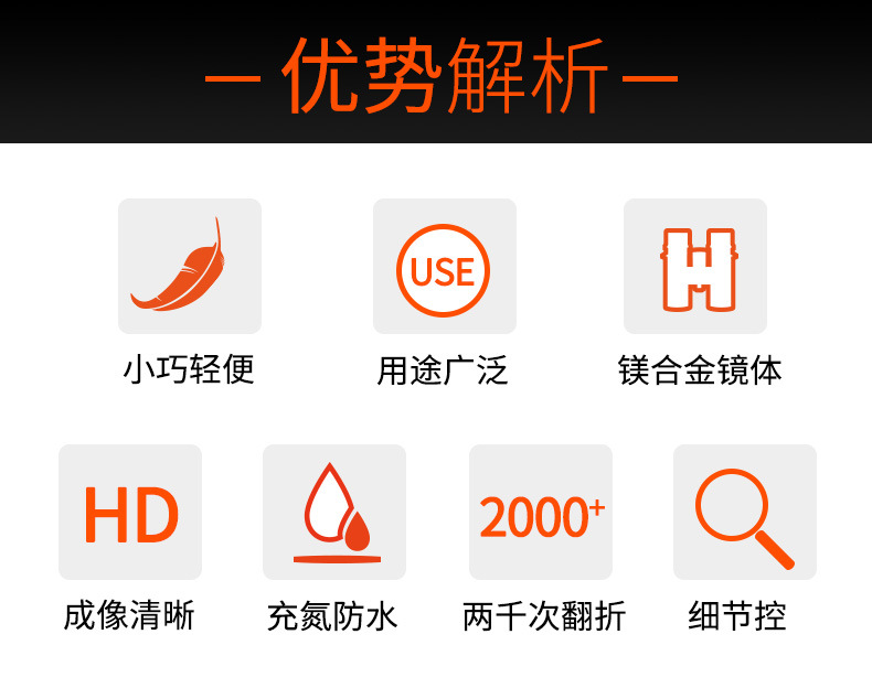 Aiski binoculars High-power high-definition portable low-light night vision nitrogen-filled waterproof outdoor concert reading glasses pic 5