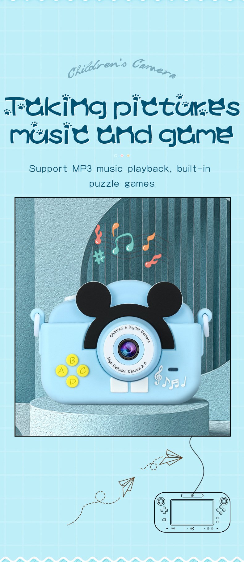 A5 Cross-border Children and Students Digital Mini Camera Fun Toy Educational Birthday and Festival Gift Camera pic 9