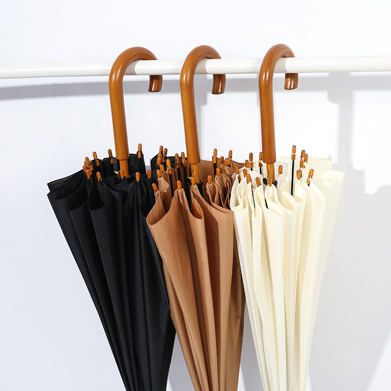 网红街拍8骨全自动长柄小清新三折透明伞 印刷LOGO广告折叠透明伞详情9