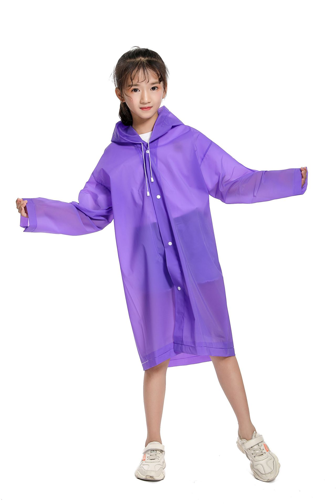 工厂直供儿童雨衣可爱EVA雨衣挡风遮雨户外徒步旅游非一次性雨披详情6