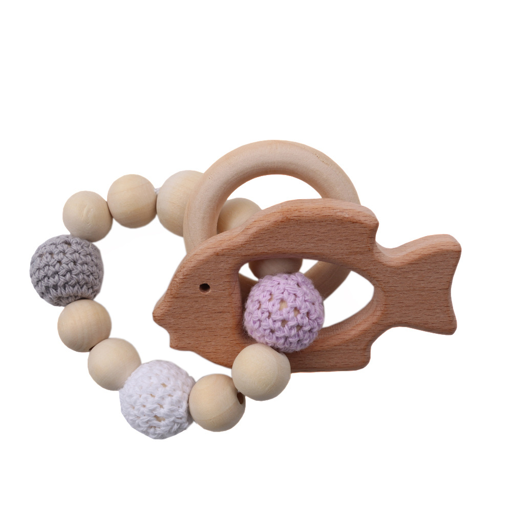 Comercio exterior bebé molar zelkova animal pulsera DIY juguetes para bebés registro natural cuentas pulsera gancho bola pulsera pic 3