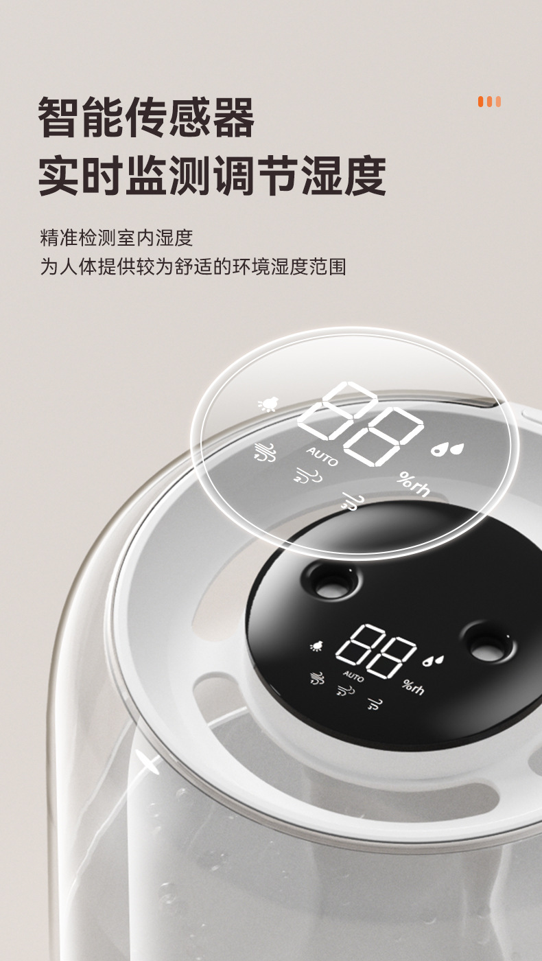 新款6.8L大容量加湿器USB双喷雾家用宿舍办公室卧室桌面带小夜灯详情20