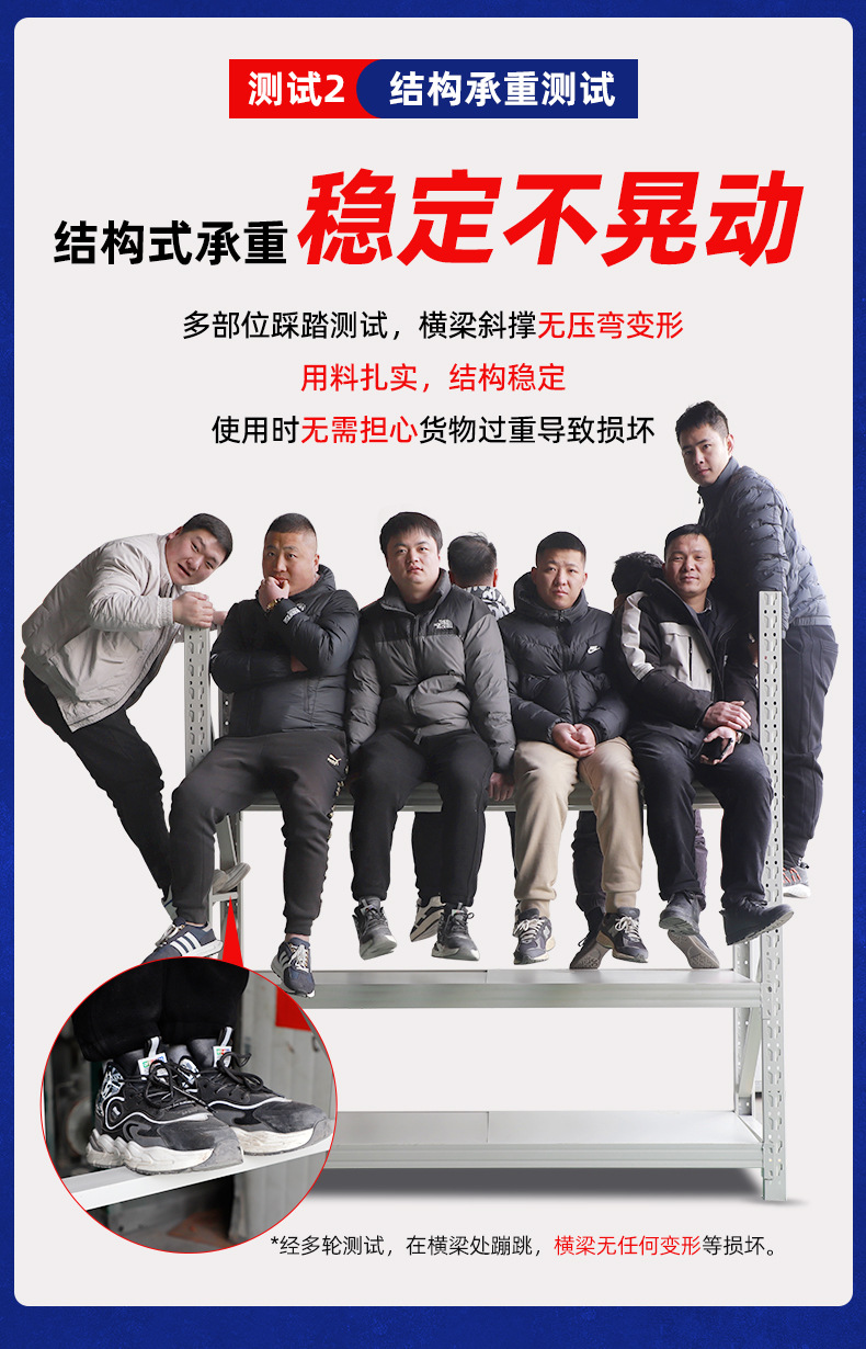 货架加厚仓库货架五金库房储物架可调节多层置物架重型仓储展示架详情5