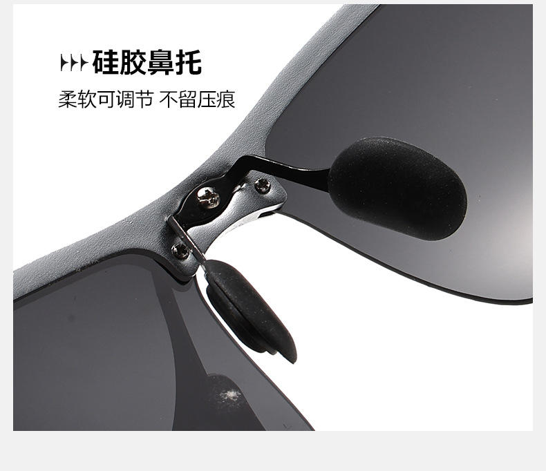 新款复古偏光男士太阳眼镜铝镁半框司机驾驶墨镜户外运动骑行眼镜详情10