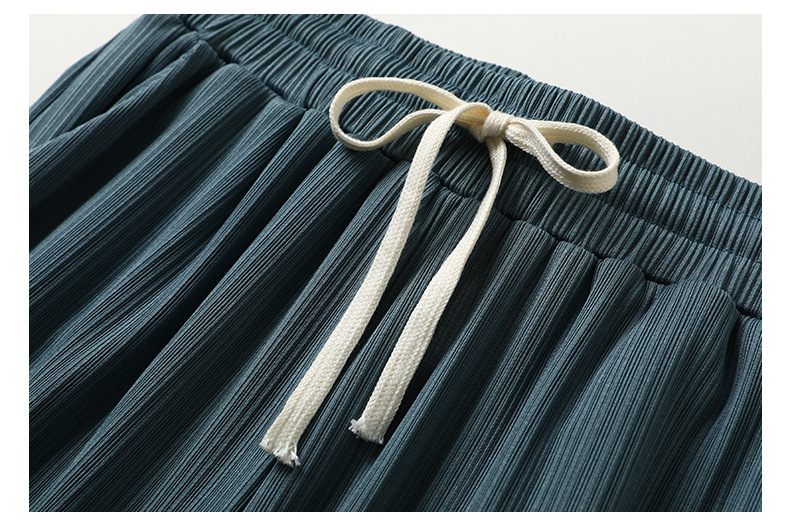 Ice silk wide-leg pants for women, long pants with a drooping effect, summer petite high-waisted slimming casual pants, loose straight-leg pants pic 28