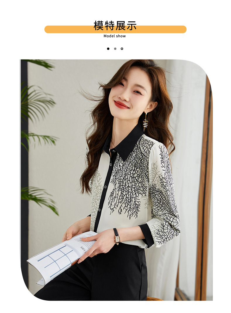 Pure Silk shirt for women, mulberry silk, fashionable and versatile, long-sleeved, elegant lapel shirt, new style for women in Spring and Autumn 2024 pic 10