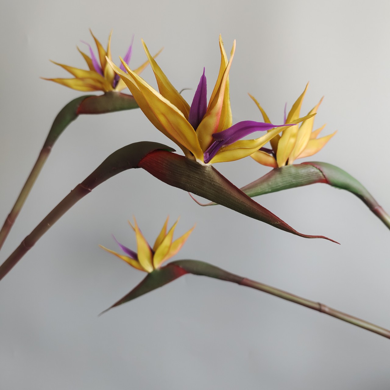 Soft rubber paradise Bird Crane Orchid New Chinese-style home model room decoration design, overseas wedding photography artificial flower pic 18