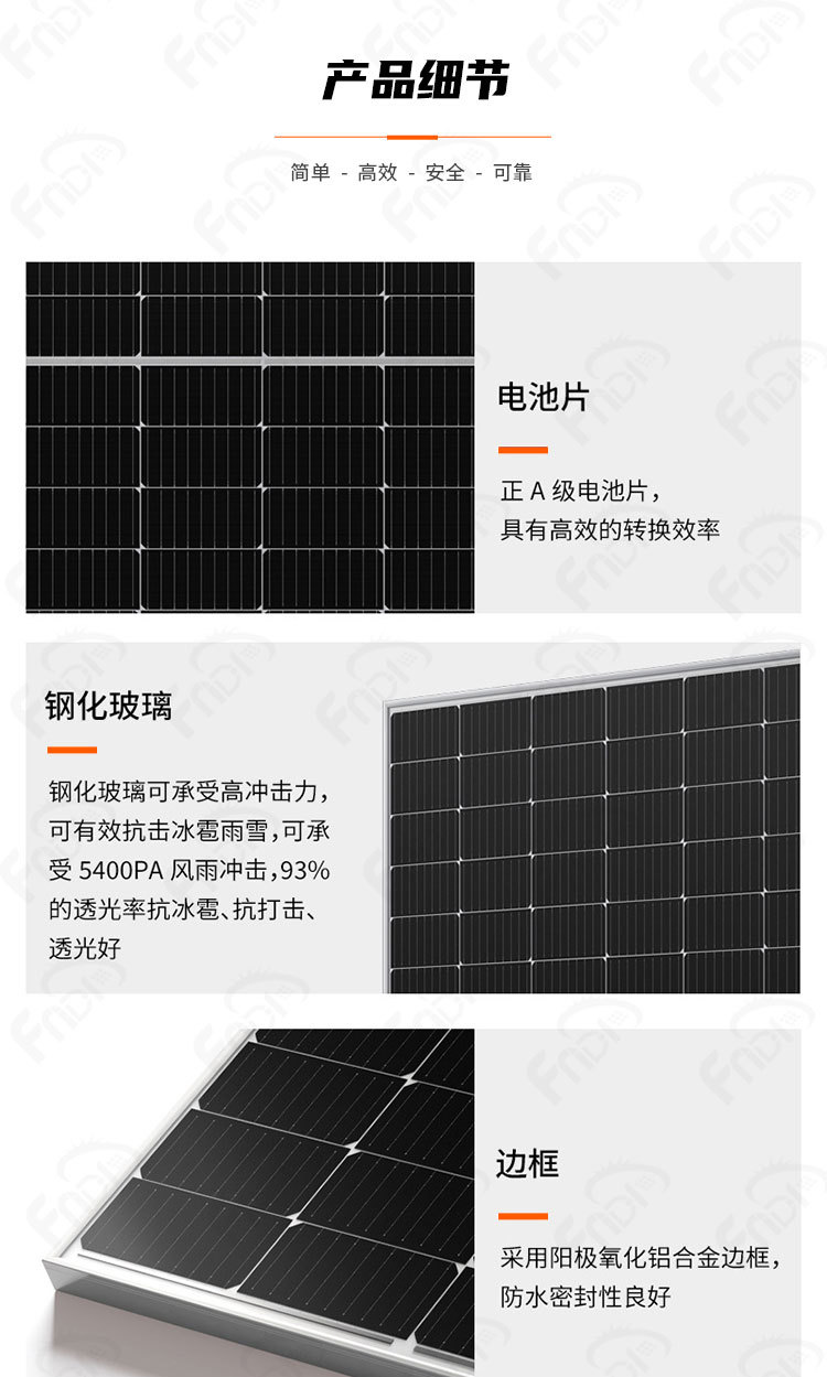 LONGI Solar Panels A-grade double-sided double-glass photovoltaic modules 550W, 560W, 580W solar photovoltaic panels pic 7