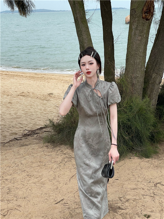 2022新款夏季新中式女装小众设计国风改良旗袍连衣裙详情6