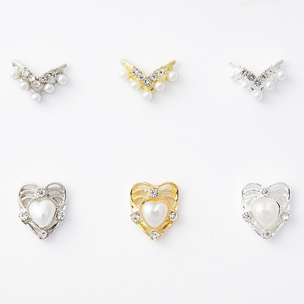2022 New Style Nail alloy accessories, Korean luxurious style pearl water diamond alloy accessories, DIY nail stickers for decoration pic 4