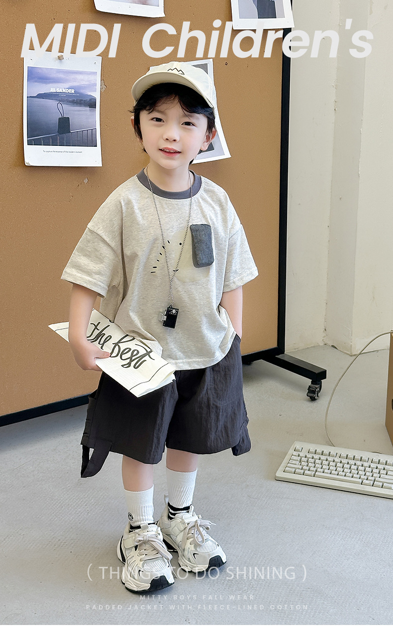 夏款童装儿童短袖T恤男童纯棉圆领上衣韩版宝宝可爱小狗半袖夏装详情15