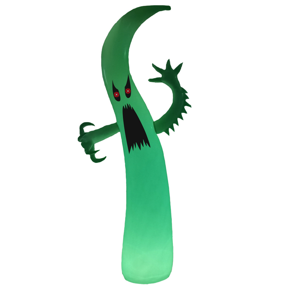 跨境新品PVC万圣节白鬼幽灵LED发光充气气模户外庭院草坪装饰道具详情6
