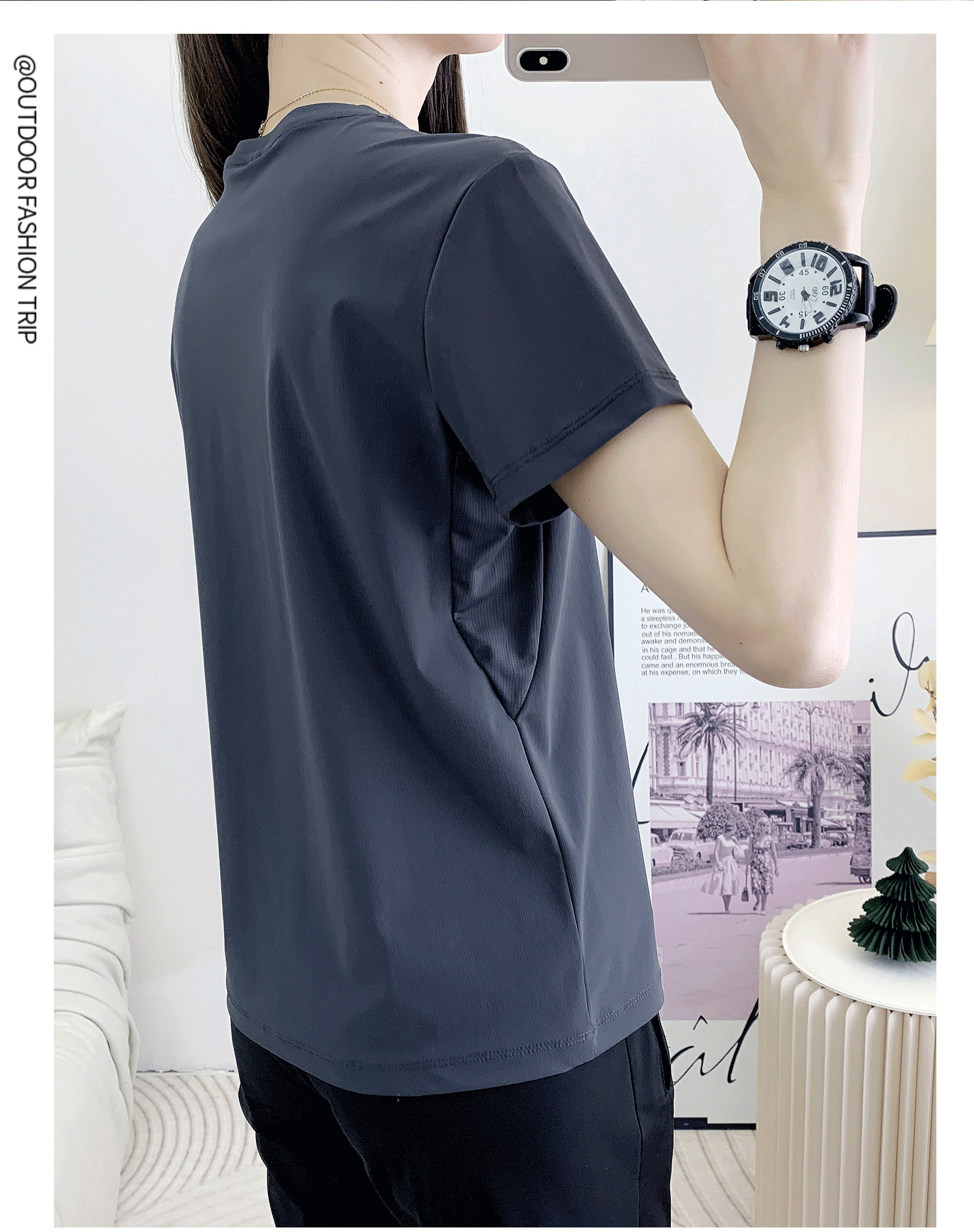 速干衣女短袖冰丝快干衣服批发户外运动跑步快干透气圆领t恤衫男详情33