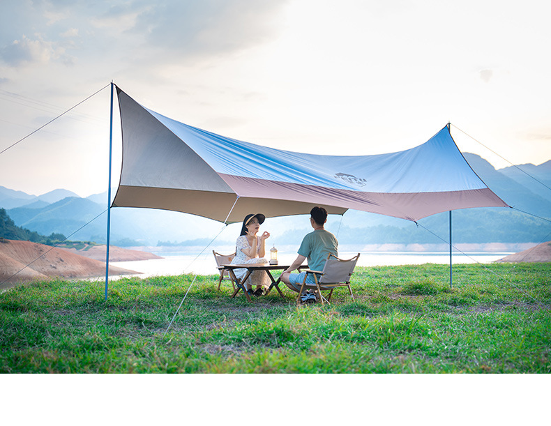 Feitu outdoor canopy tent with a large space, waterproof, UV-resistant and sun-resistant octagonal black rubber canopy tent for camping pic 17