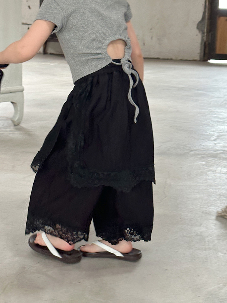 女童蝴蝶结露背T恤2024夏季新款韩版左小然自制刺绣蝴蝶结短袖详情26