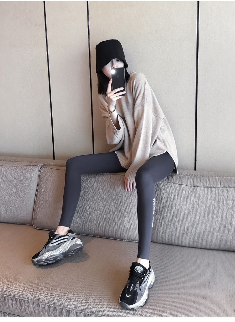 Shark skin leggings for women to wear outside in spring and autumn, high-waisted shark pants wholesale, thin slimming legs and lifting buttocks yoga Barbie pants pic 19