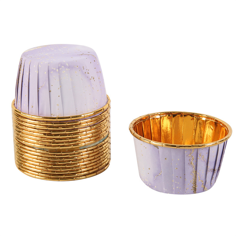 单面金大理石纹蛋糕纸杯耐高温蛋糕专用马芬杯一次性蛋糕纸托详情12