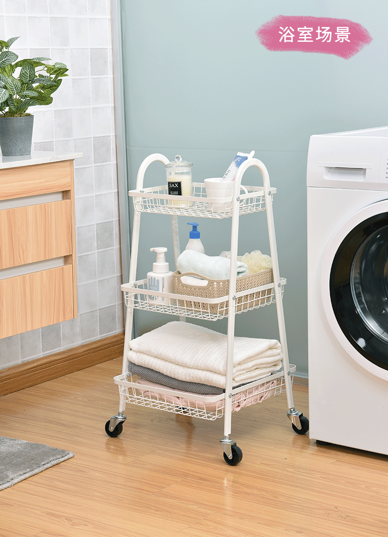 Kitchen, living room, three-story trolley, bathroom, bedroom, storage rack for miscellaneous items, floor-standing storage rack, storage and storage trolley 2 pic 23