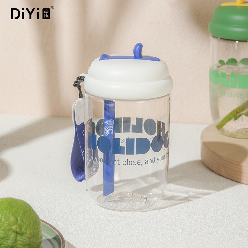 帝怡松果随手杯 吸管饮水口便携提绳 450ml PC材质 春夏新款 批发详情4