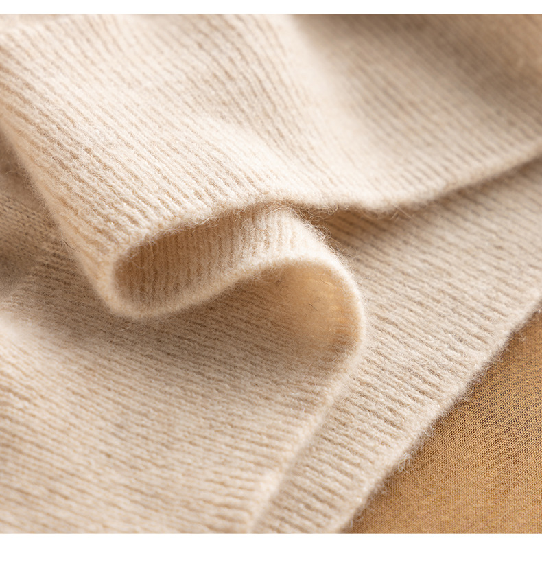 女式羊绒衫100%纯山羊绒秋冬新款半高领一线成衣无缝针织打底毛衣详情36