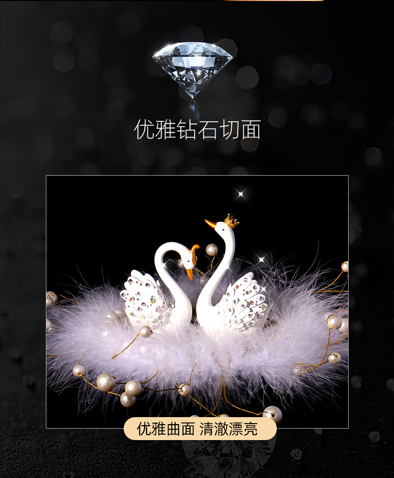 汽车摆件镶钻天鹅情侣高档香水座车载车内饰品女神款网红女士装饰详情5