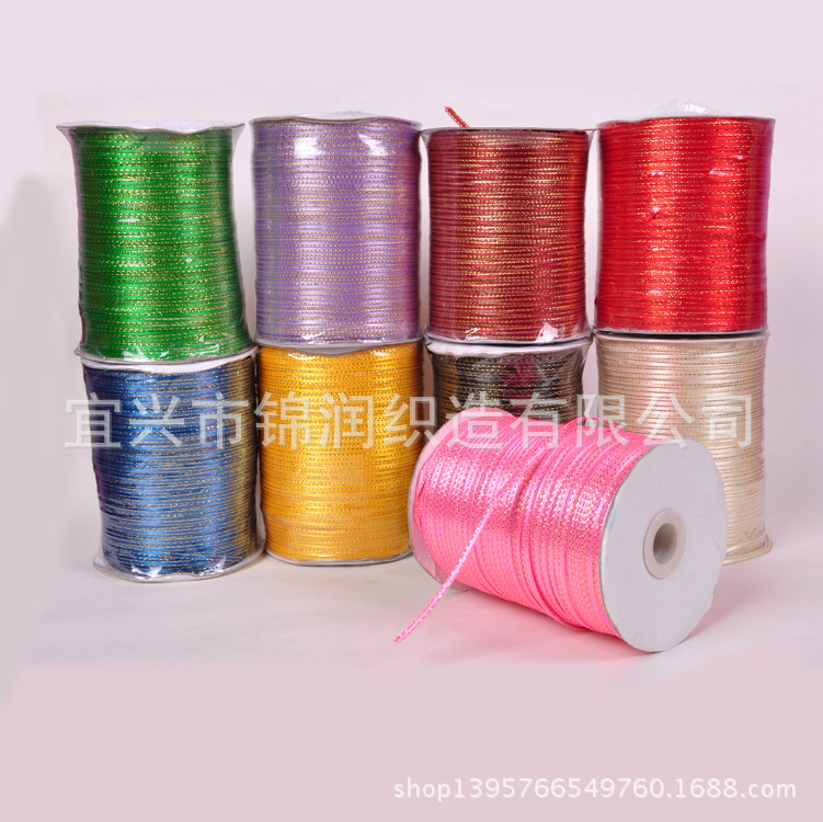 Textile tape 1 inch (0.3cm) gold edge satin ribbon multi-color manufacturer supplies woven tape gold edge satin ribbon 880 yards per tube pic 3