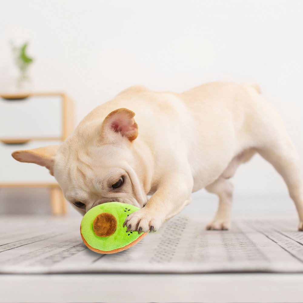 Pet plush avocado sound-making toy, Amazon bestseller, teething to relieve boredom, dog and cat manufacturer wholesale supplies pic 12