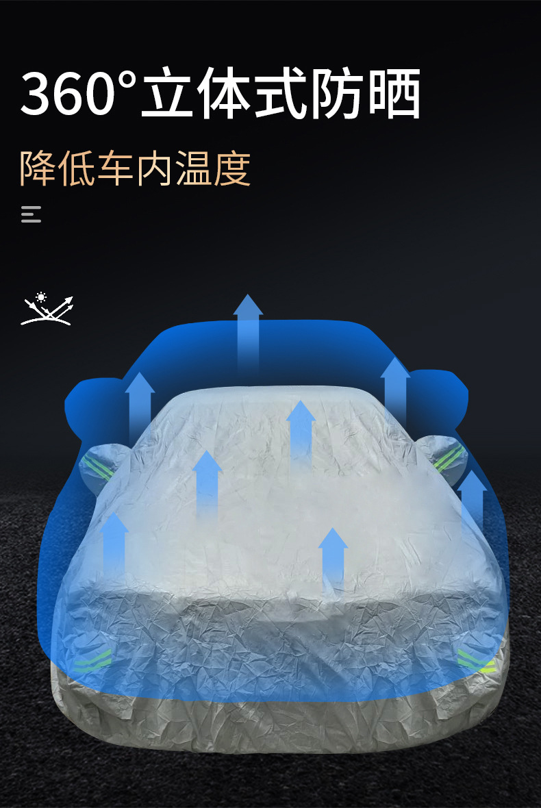 汽车用品车载车衣车罩避阳防雨遮雪铝膜棉绒加厚全罩车衣四季通用详情5