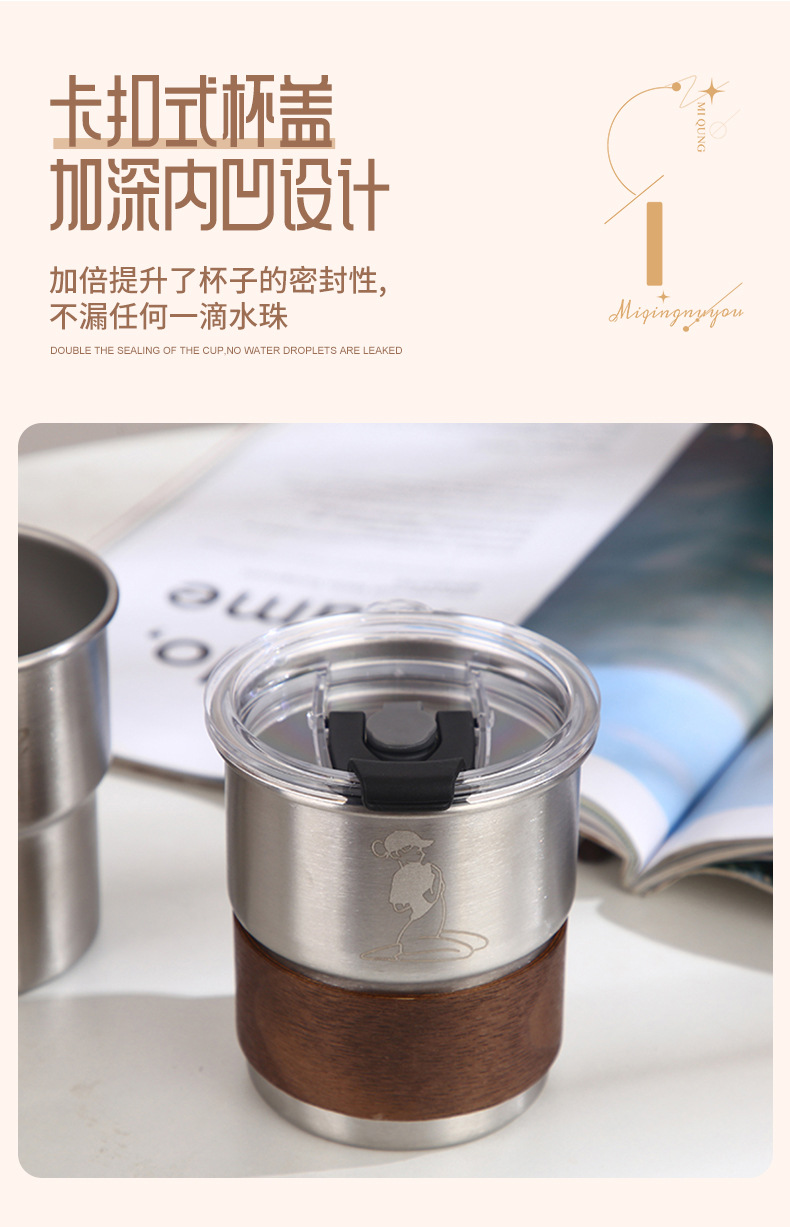 Single-layer rolled edge 304 stainless steel water cup, office coffee cup, foldable beer mug, outdoor camping portable cup pic 7