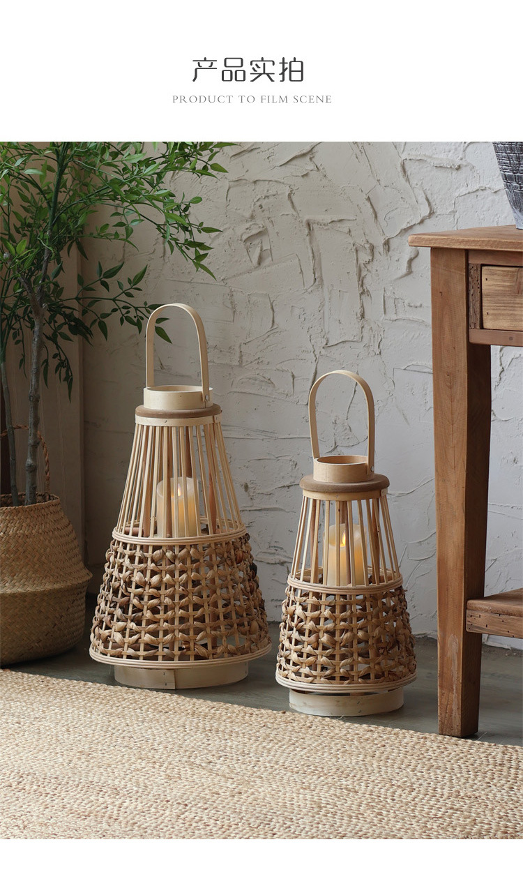 Large quantity discounts are available. Wooden wind lanterns, new Chinese-style candles, candlesticks, high-end lanterns, wabi-sabi style model room pic 4