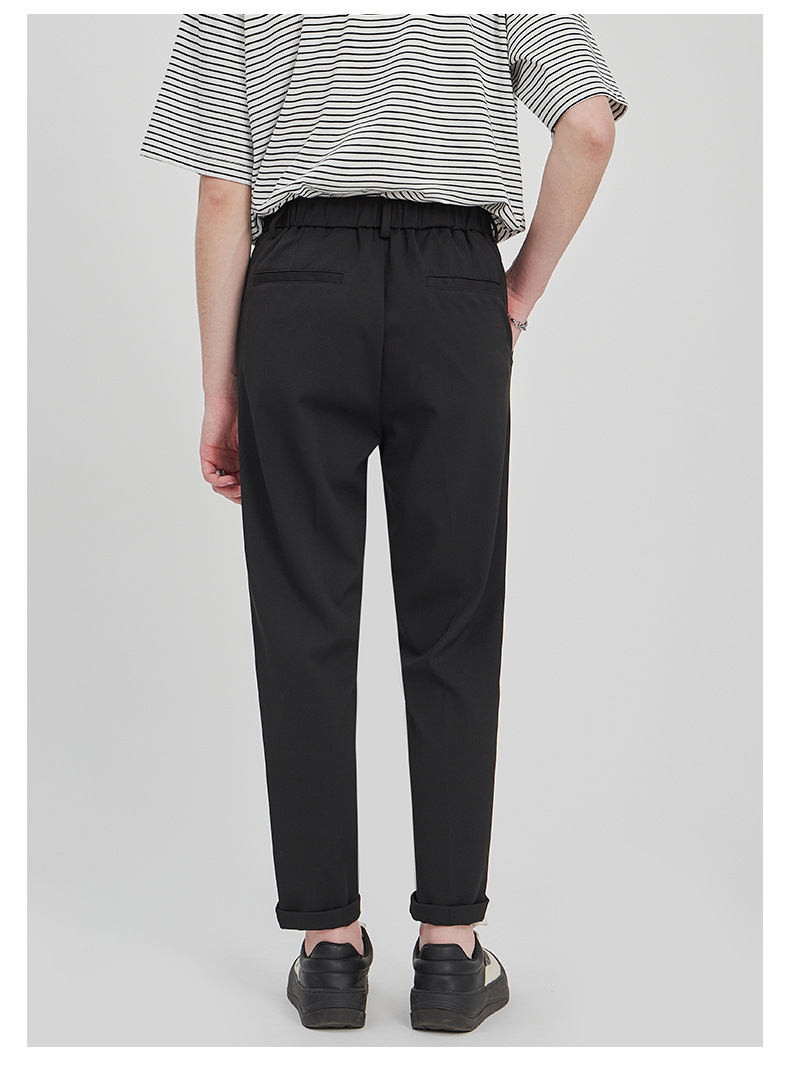 APO男装|宽松西裤男修身九分裤2024春夏抗皱直筒高级感休闲裤男详情29