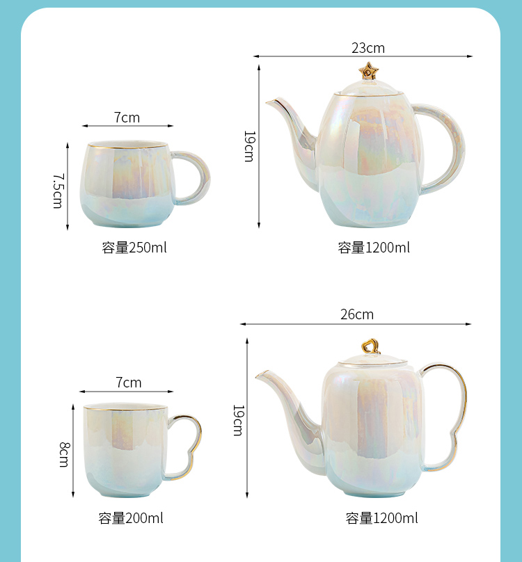 96N少女心陶瓷水杯家用套装客厅茶具杯子茶杯感轻奢乔迁结婚详情5