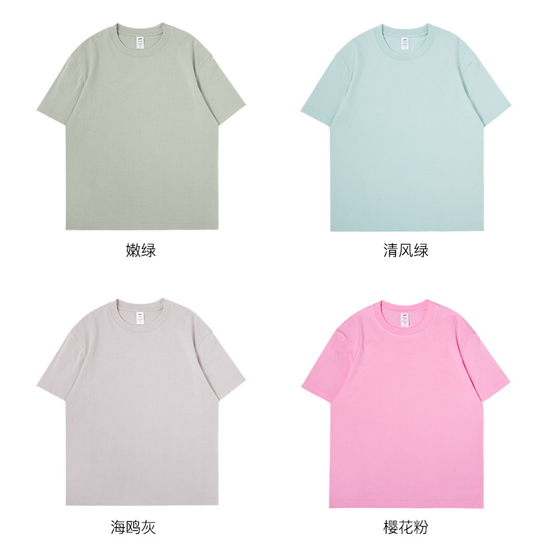 男装230克纯棉针织短袖夏季潮牌服饰打底衫白t恤男情侣装体恤衣服详情12