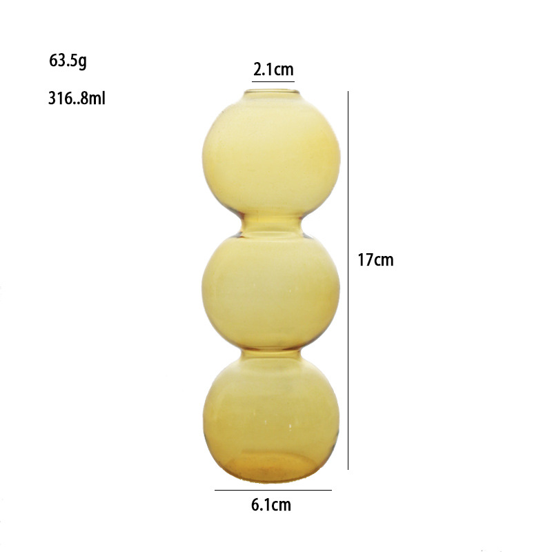 A popular Instags-style glass small vase, a niche hydroponic and hydroponic transparent light luxury bubble decoration for living room flower arrangement pic 9