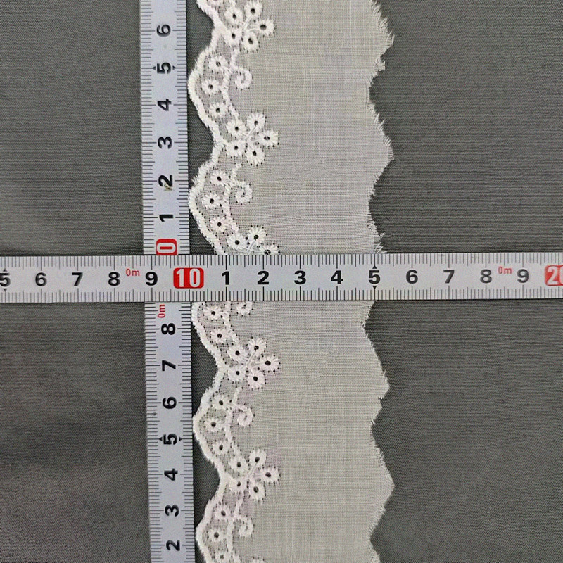Wholesale of cotton embroidered lace, hollowed-out lace, embroidered skirt hem, clothing accessories, milk silk, perforated, barcode 2.5 pic 14
