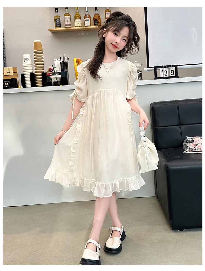 2024 New summer dress for girls, a sweet princess dress for older children, a stylish and sweet long dress for kids pic 10