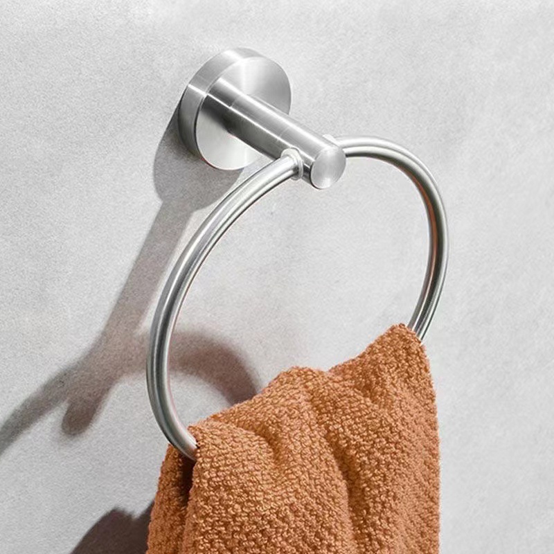 Stainless steel tissue paper rack, towel rod, towel ring hook, tissue paper rack, bathroom non-drilling bathroom hanging accessory set pic 14