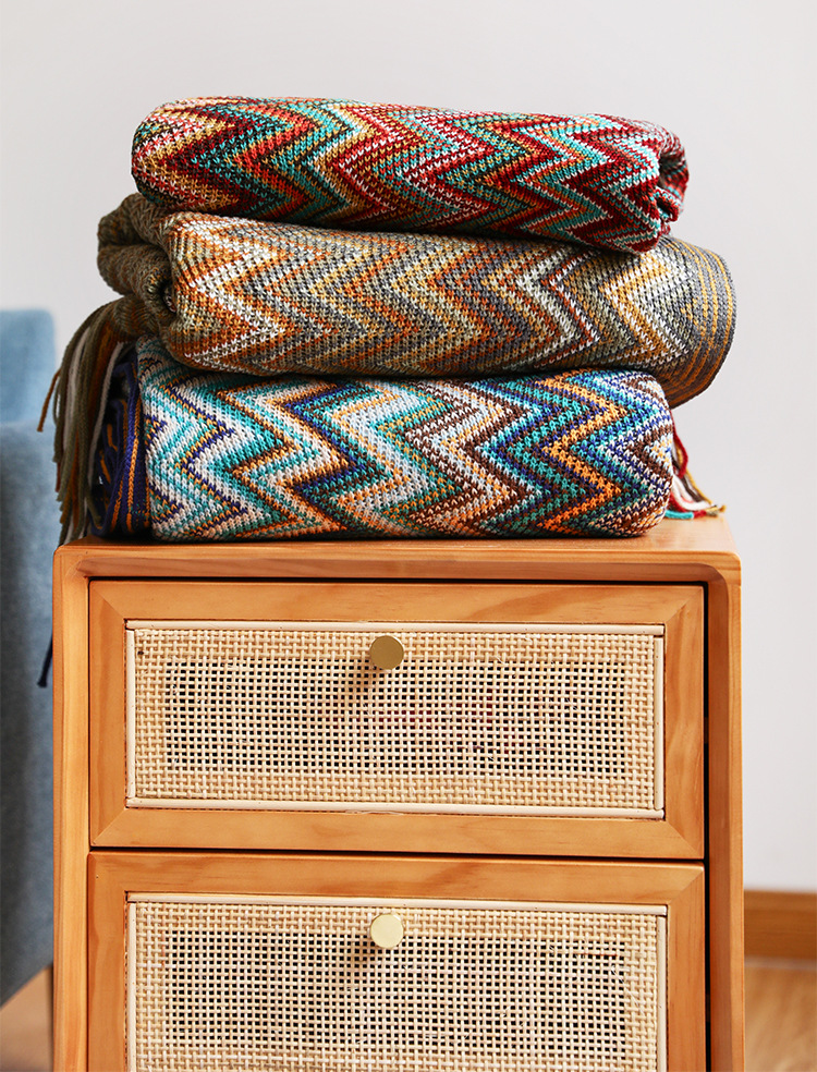 Bohemian sofa blanket, cover blanket, Nordic blanket, summer knitted blanket, office nap blanket, air-conditioned blanket, lap blanket pic 25