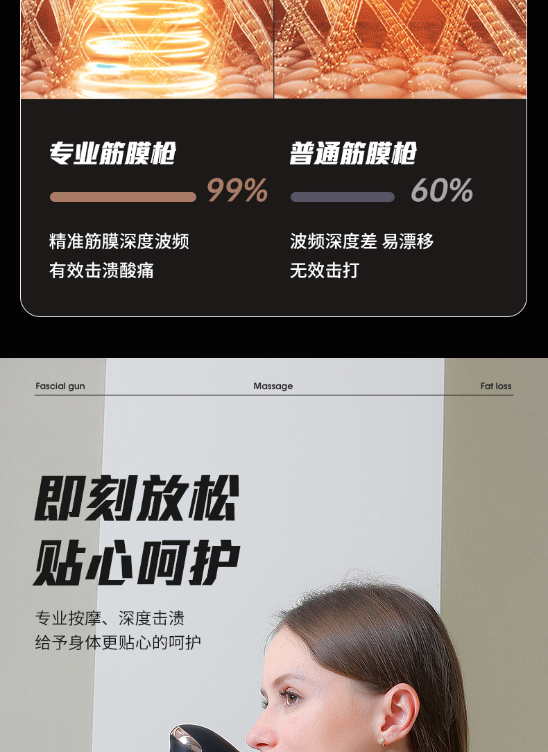 跨境手持筋膜枪放松肌肉小型迷你健身按摩器专业全身颈椎按摩筋膜枪详情13