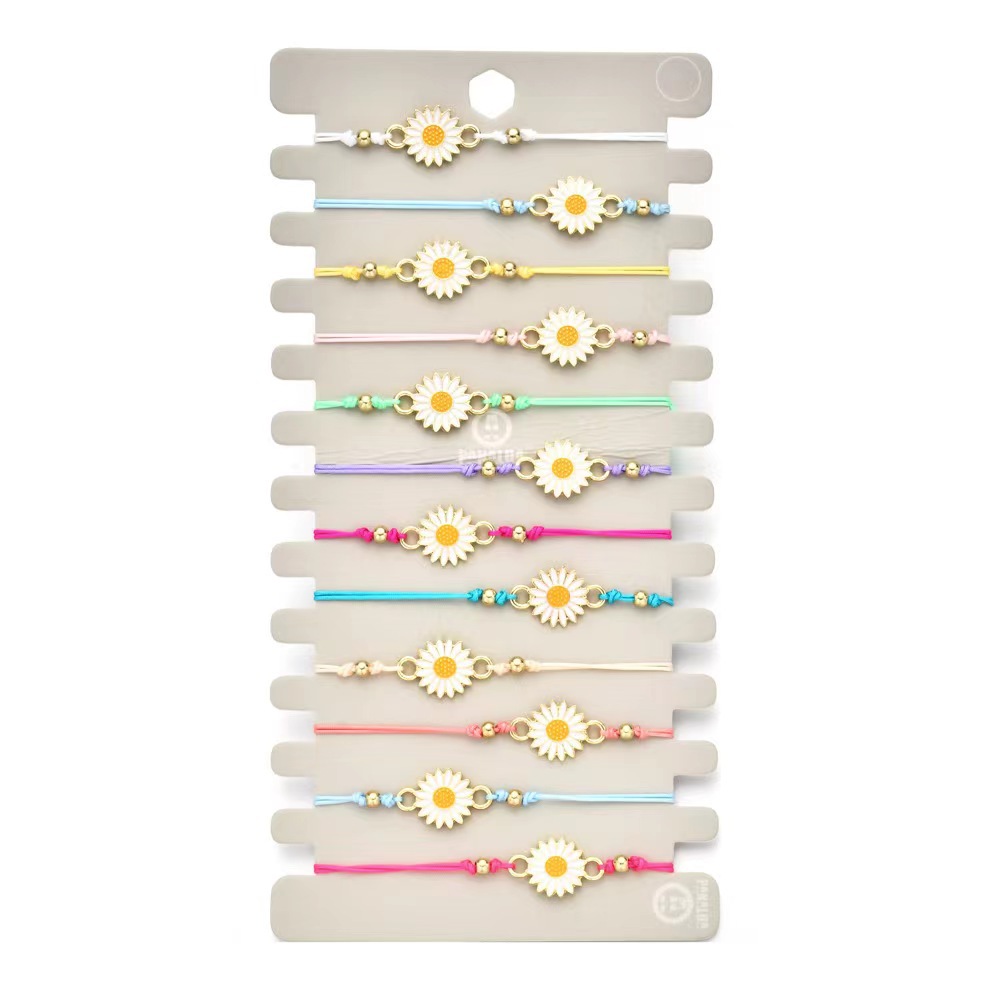 Amazon cross-border best-selling multi-color golden Daisy bracelet, fashionable and simple sunflower adjustable bracelet for both men and women pic 1