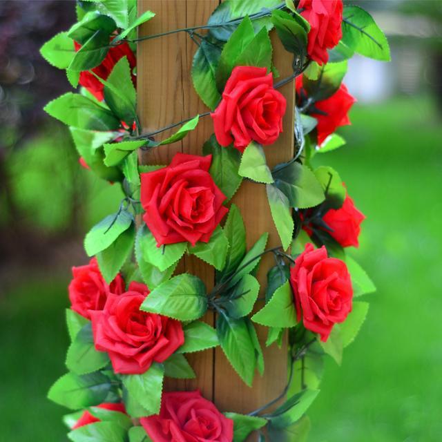 High-end artificial flowers, artificial roses, Korean rose artificial flowers, decorative vines, wedding decoration artificial rose vines pic 8