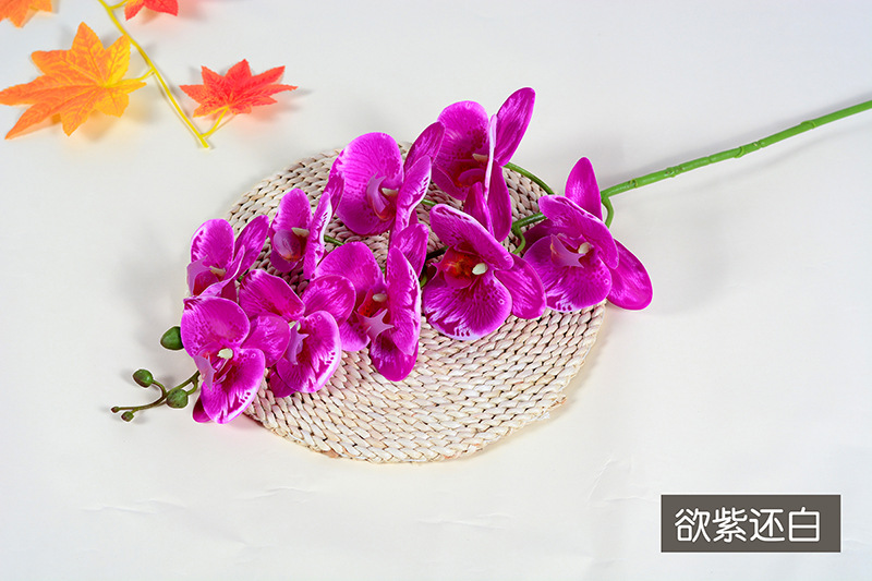 Artificial Phalaenopsis artificial flower home decoration artificial flower hand feel film 9-head Phalaenopsis artificial flower factory wholesale pic 40
