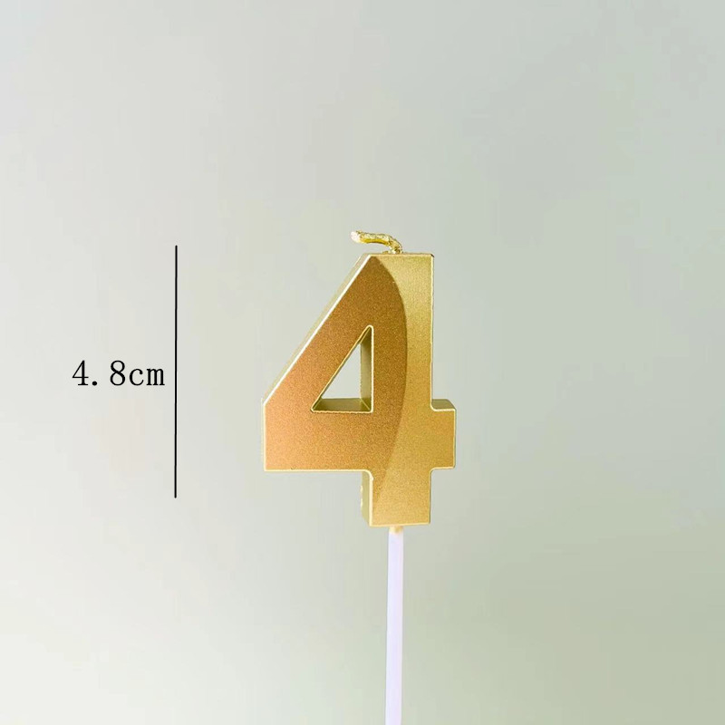 Birthday candles with gold plating, 0-9 cake decoration, party supplies, PVC box, digital candles pic 7